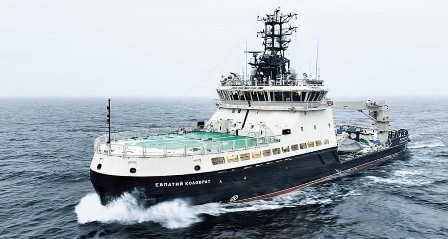 Новейший ледокол ТОФ «Евпатий Коловрат» завершает ходовые испытания в Авачинском заливе